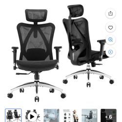 Sihoo M57 Ergonomic Office Chair, Adjustable Swivel Mesh High Back Desk Chair with Headrest, Lumbar Support, Black