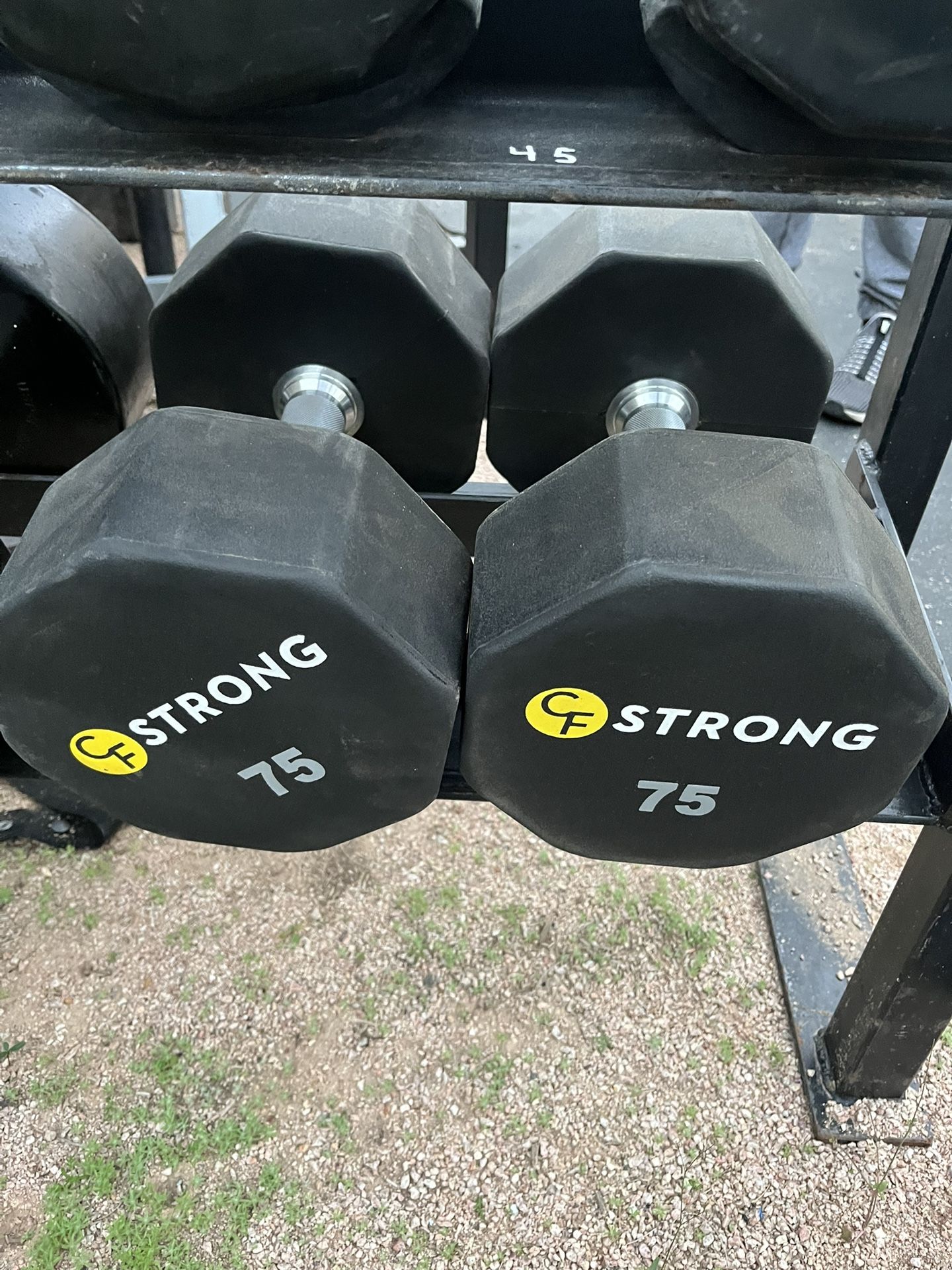 75lb Rubber Dumbbell Set Weights