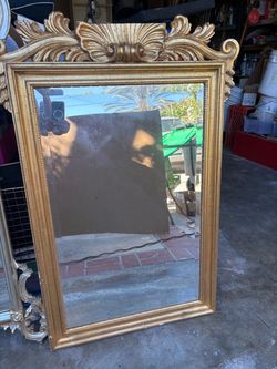 Gold wood mirror
