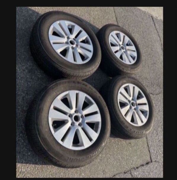 4 X 225/65r17 5x4.5 5x114.3 Stock Subaru Outback Wrx Crosstrek Forester Wheels Rims Good 90% Treads Bridgestone Dueler Tires!!!!!!!!!!