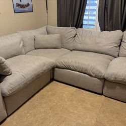 Jolene Silver Grey Sectional with 2 Power Reclining Chairs