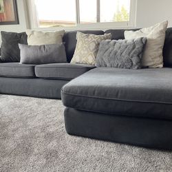Dark Gray Sectional Movable Chaise