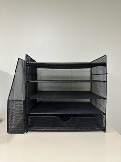 Wire mesh desk organizer