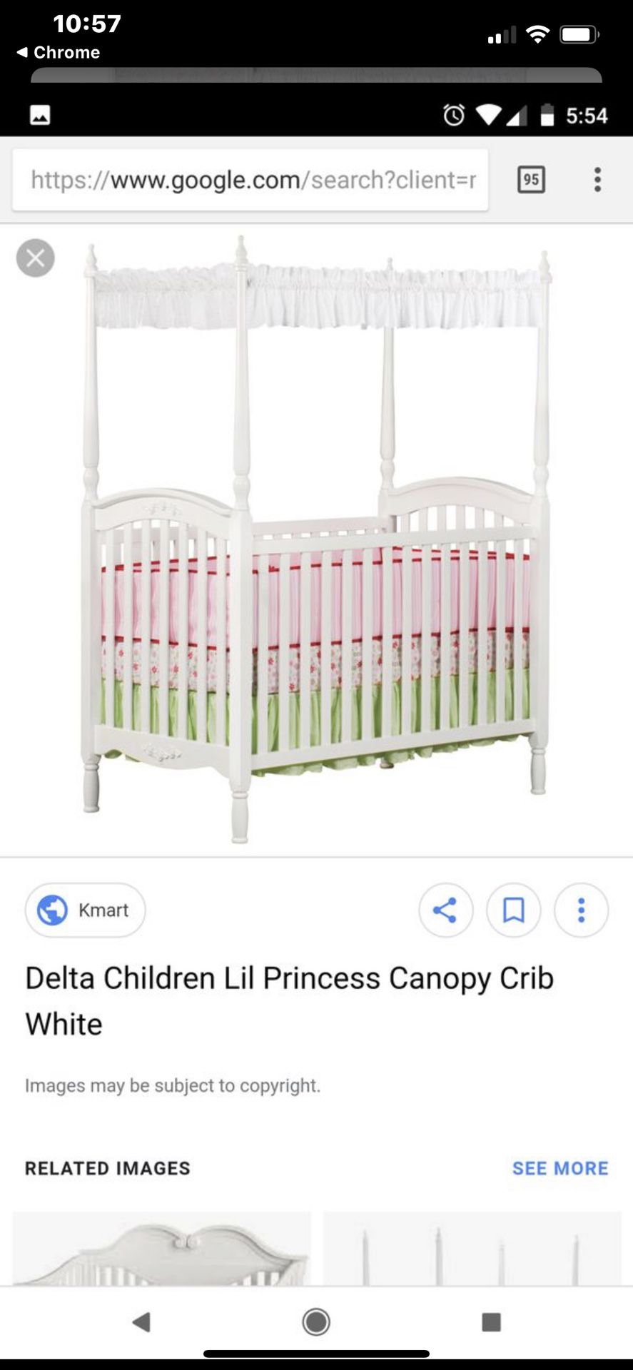 Delta little princess crib with mattress