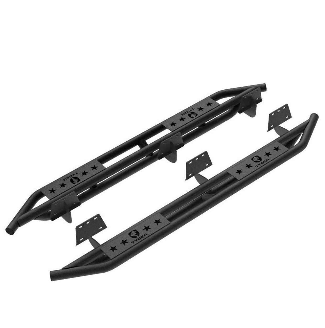 Tyger Auto TG-AM2D20638 Star Armor Kit Dodge Ram 1500 Quad Cab (Not for 2019 Classic) | Textured Black | Side Step | Nerf Bars | Running Boards