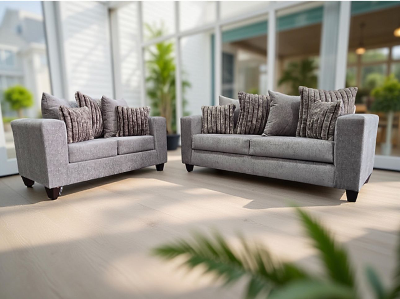 Beautiful Sofa And Loveseat Set - At Furniture Expo - Brand New