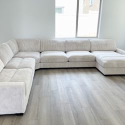 Modular Sectional Sofa - Soft Corduroy Fabric - Extra Wide & Deep Seating