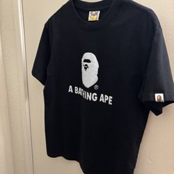 black and white bape shirt