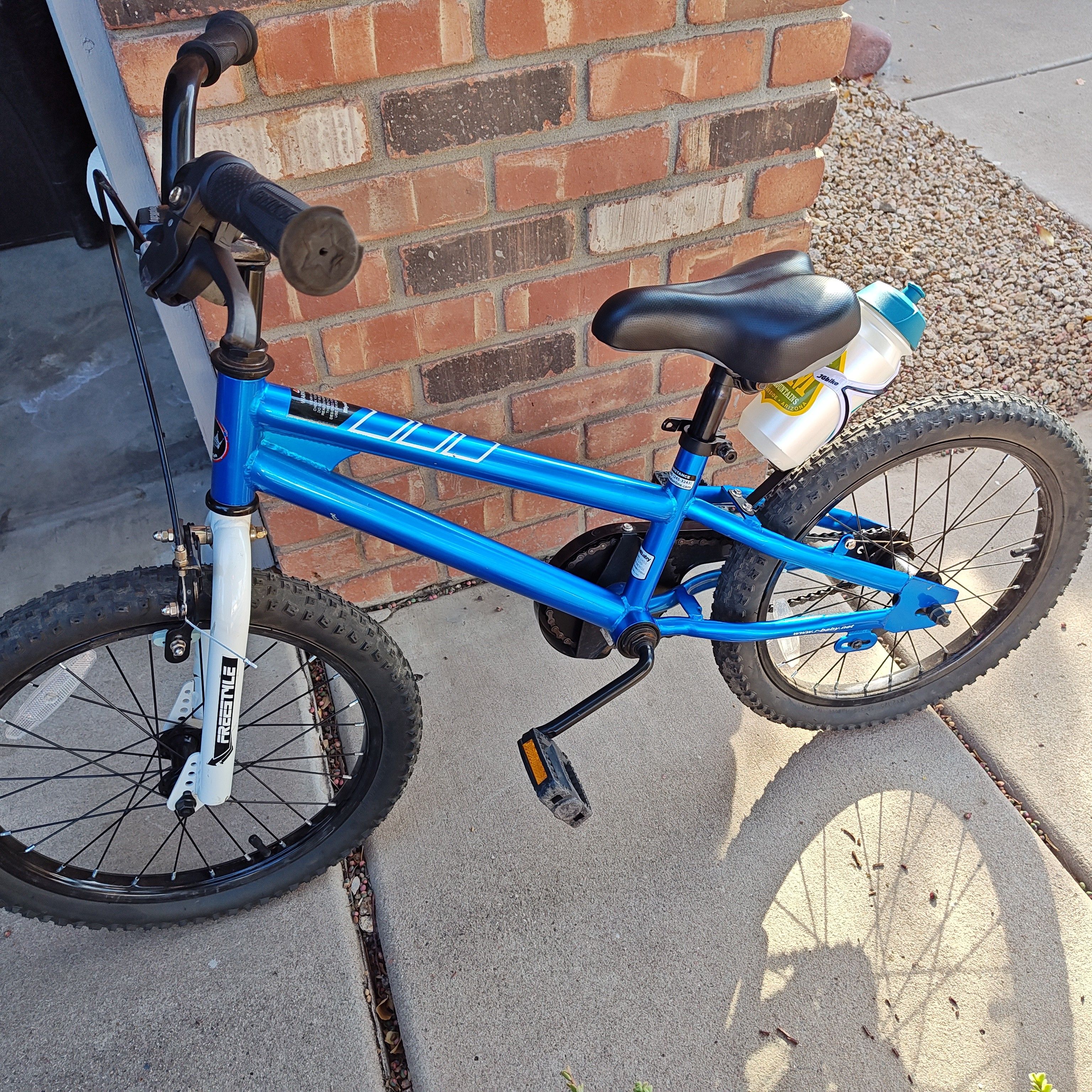 Blue Kids BMX Bike with White Fork