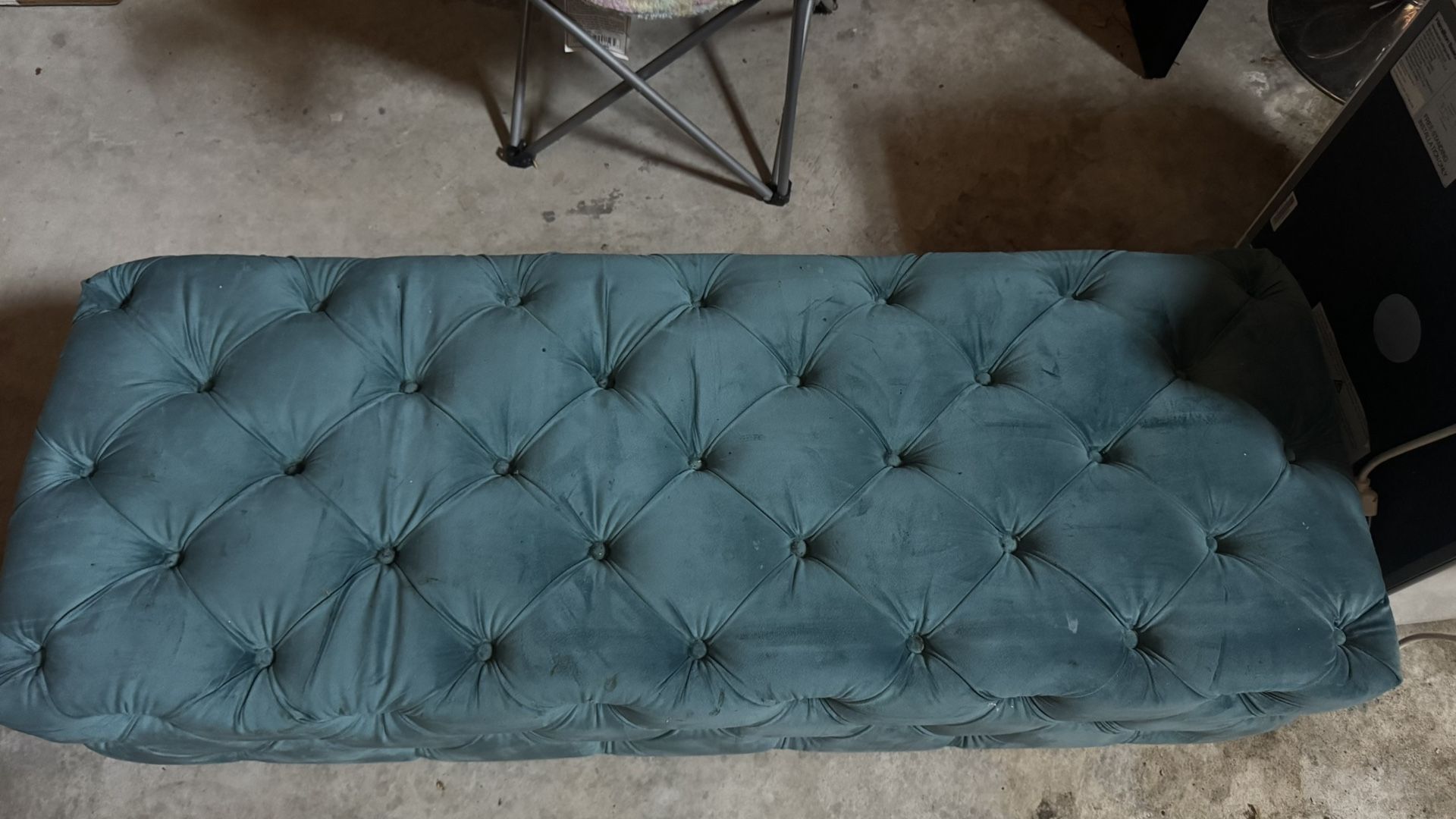 Tufted Velvet Rectangle Ottoman bench