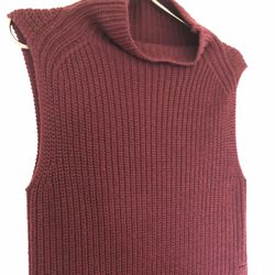 Wilfred women's merino wool sweater vest in burgundy