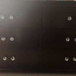 Dark Brown Wood Dresser