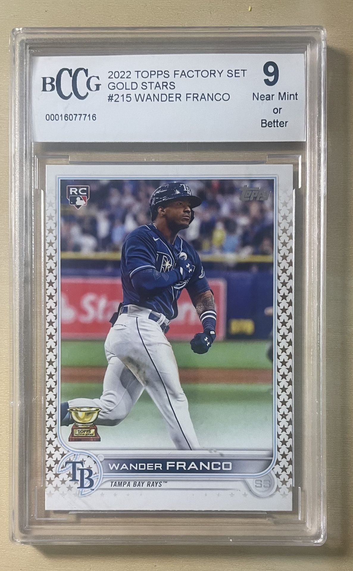 2022 Topps #215 Wander Franco (Gold Star) BCCG 9