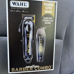 Wahl Cordless Barber Combo Black Magic Clip Clipper & Detailer Trimmer - NEW