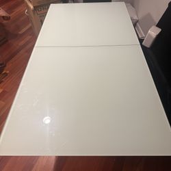White Glass Extendable Dining Table