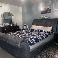 Queen Sleigh BEDFRAME ONLY