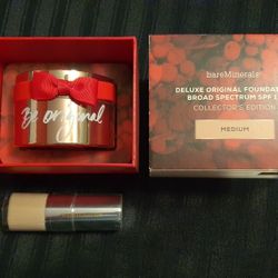 BareMinerals "Medium" Original Loose Mineral Foundation SPF 15 Deluxe Collector's Edition 10g + Large Kabuki Brush