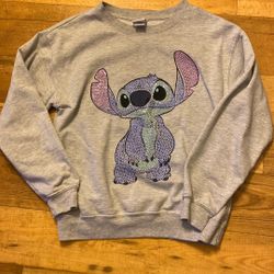 Grey Bad-dazzled Stitch Crew Neck 