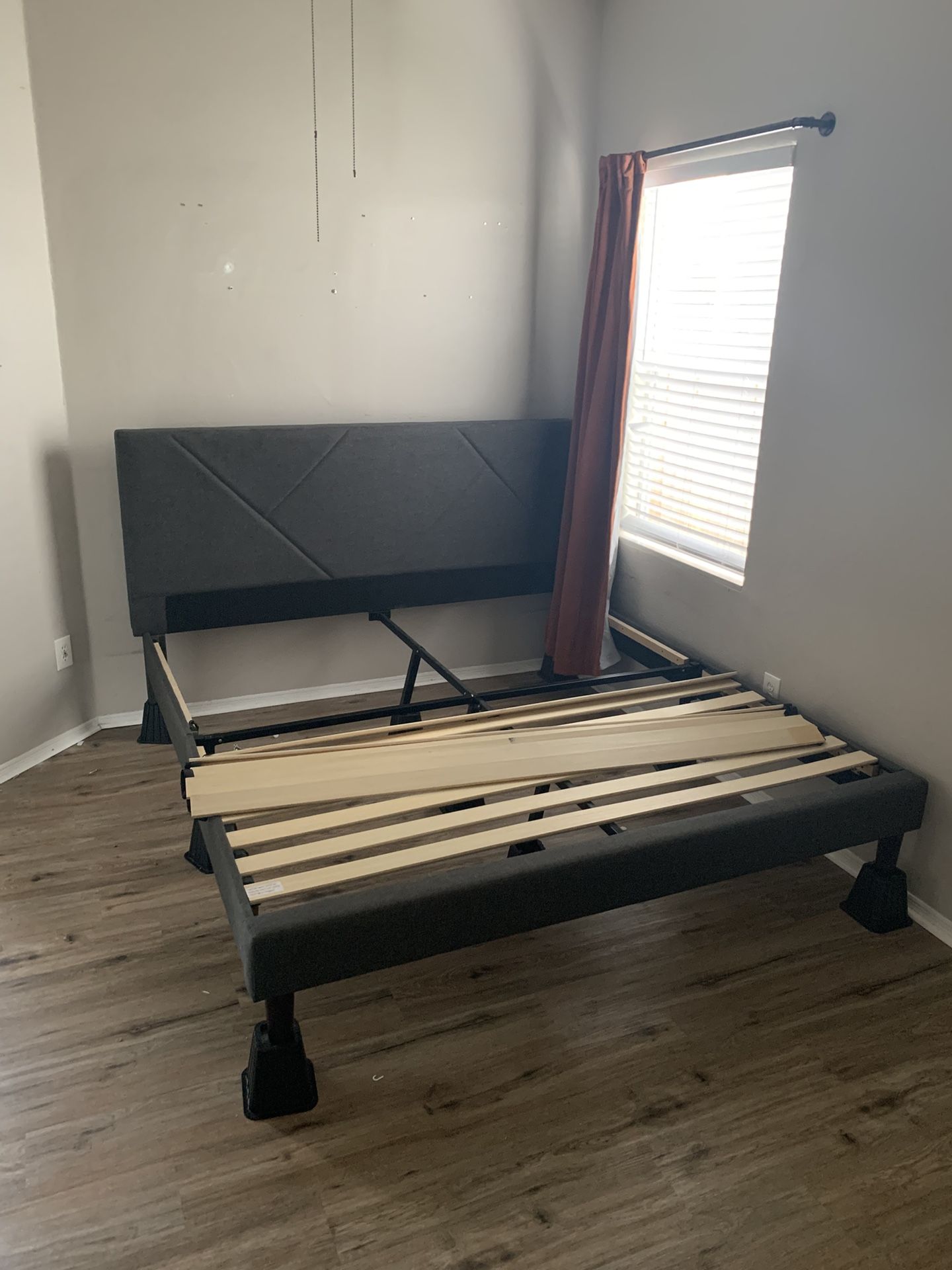 Dark Gray Kind Bed Frame