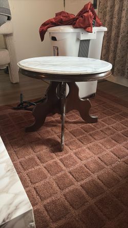 Cherry Wood. Base Marble Top Tables