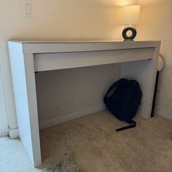 Makeup Desk with Glass Top + Pull out Drawer