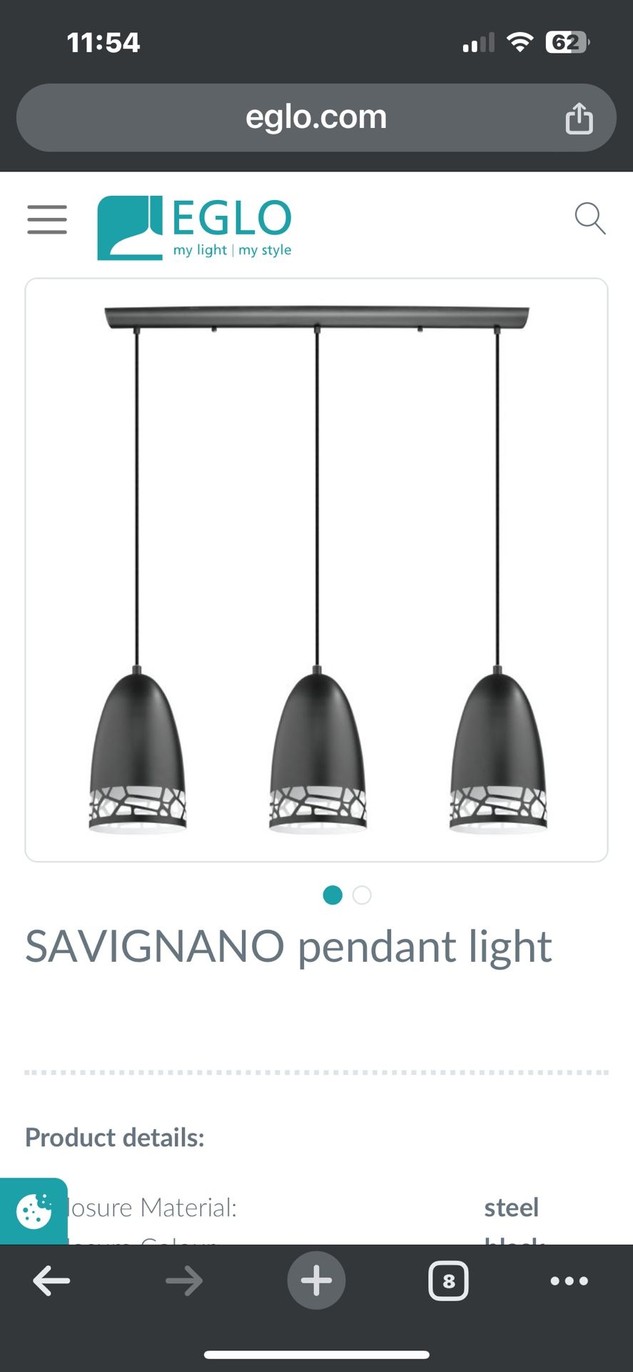 Pendant Ceiling Lamps Modern “Savignano” Light Matte Black