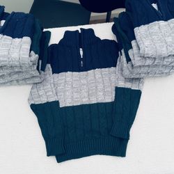 Brand New Little Boys 1/4   Zip Sweater 4T