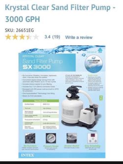Intex Crystal Clear Sand Pump