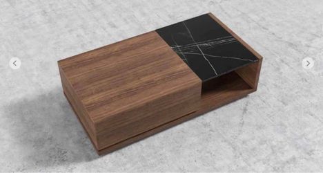 Rove concepts Truman Coffee Table – Walnut & Black Marble