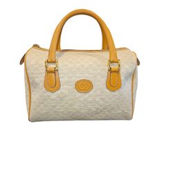 Gucci  Monogram Medium Top Handle Ivory &Tan Bag COA