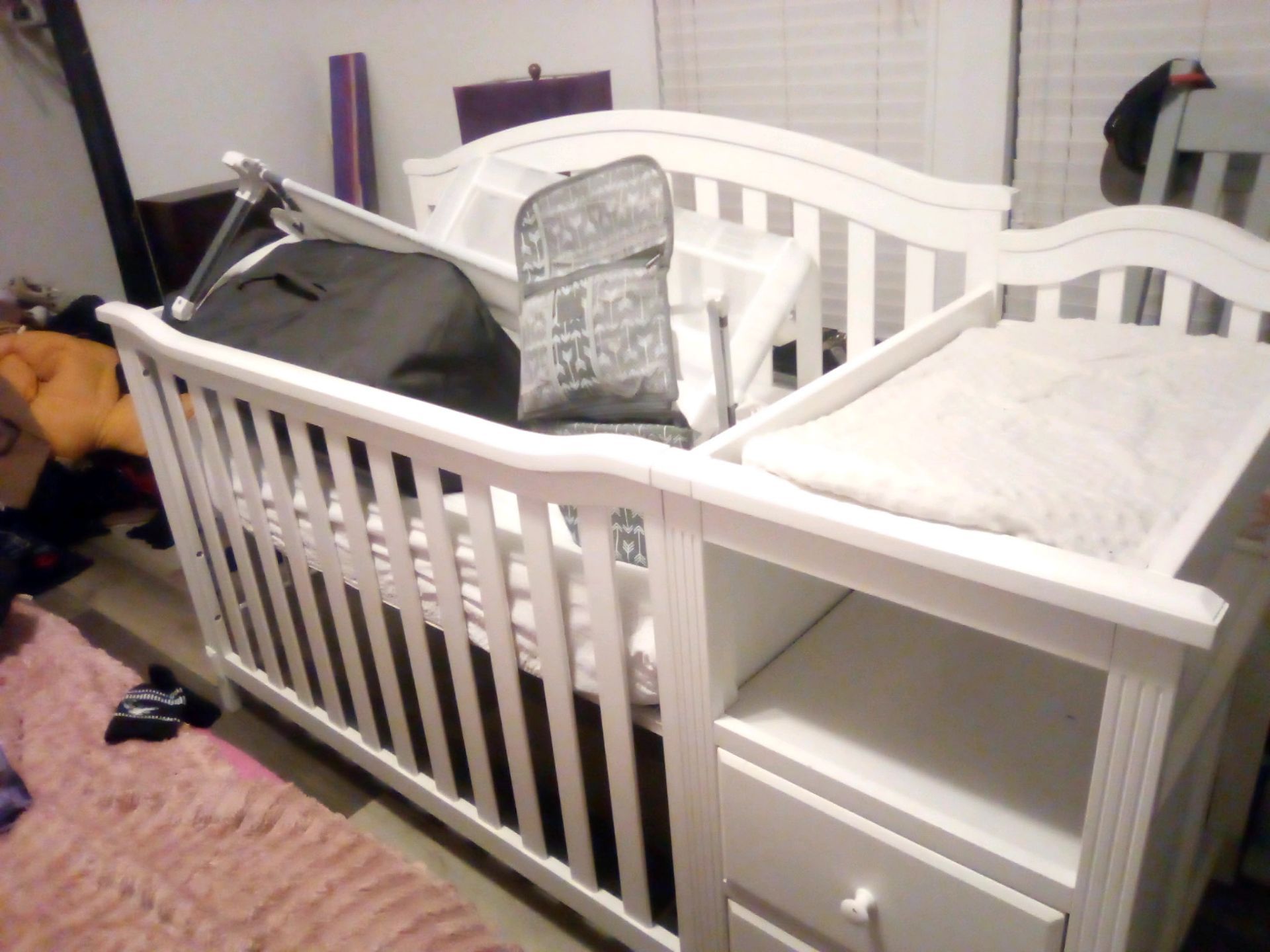 Crib changing table
