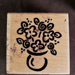 Potted Flower Bouquet Wood Mounted Rubber Stamp From Stampin Up, All Occassions, Flowers, Floral, Garden, Spring, Summer, Roses, Daisies

