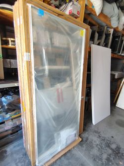 Mirror 32 x 72 for wall framed brush nickel tempered glass