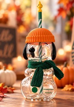 Starbucks Snoopy Glass Tumbler 20oz