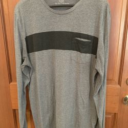 Old Navy Soft Washed Ultra Doux Crew Neck T-Shirt Men XXL Gray, Long Sleeve, Excellent