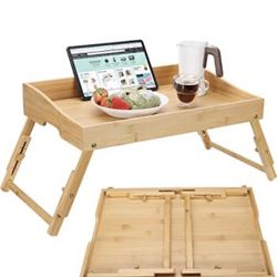 Foldable Bed Tray Table Height Adjustable 22”long14 “ Wide Up To 12” High
