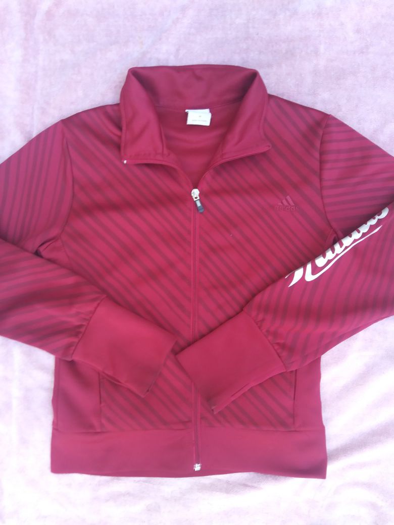 Burgundy women's Adidas training jacket