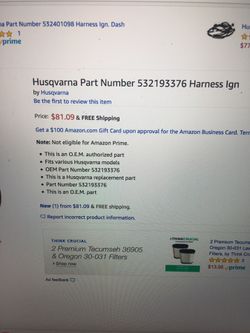 Husqvarna Ignition Harness