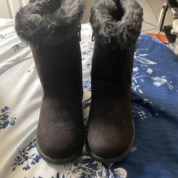 Black Zip Up Winter Boots-size 9 Toddler 