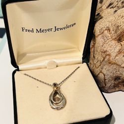 Kay Jewelers Kays 10k Rose Gold &Sterling Silver Diamond Rhythm Pendant necklace