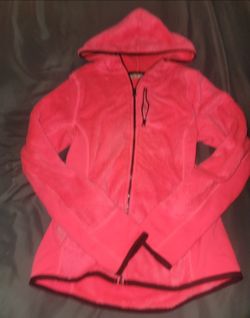 Coral Pink Fleece Full-Zip Hooded Jacket