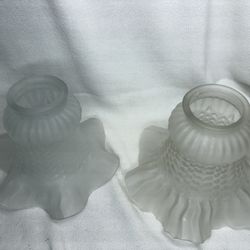 2 Frosted Victorian Style Lamp Shades