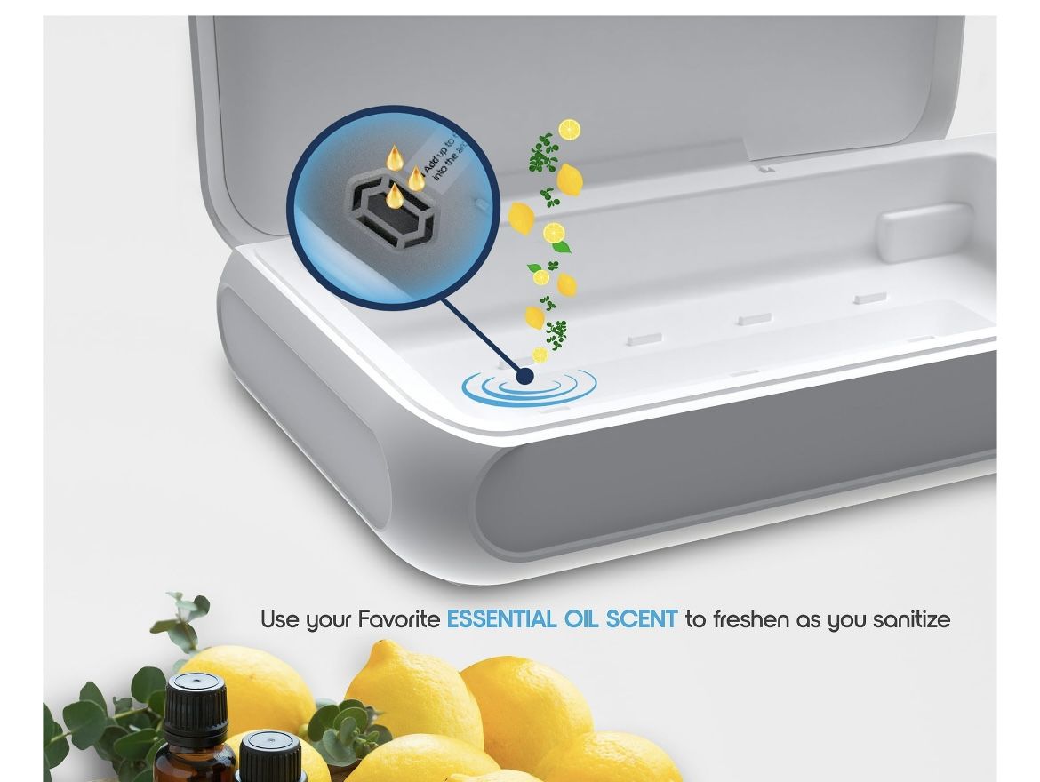 Phonespa Phone & Accessory Sanitizer: Portable, UV-C Sanitizer with Wireless Charger