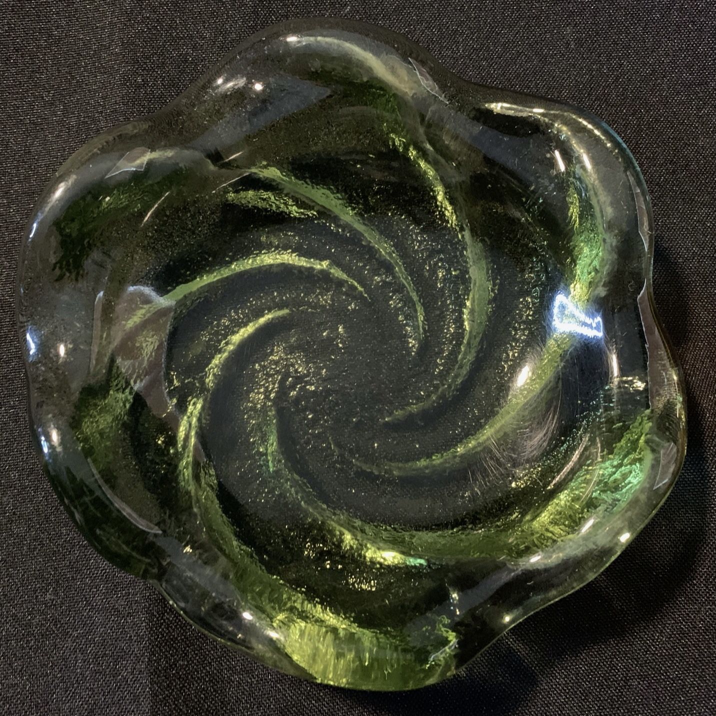 Pair of Heavy Vintage Glass Dishes (Soap Dishes?).