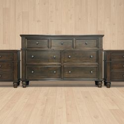 Ashely Dresser And Matching Nightstands With Charging Outlets