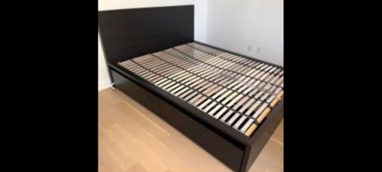 Queen Frame Bed with drawers