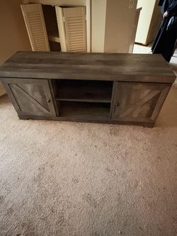 Vintage Farmhouse TV Stand – Barn Door Style