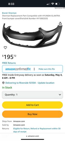 Hyundai Elantra Front Bumper Cover