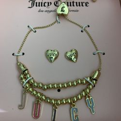 Juicy Couture Charm Bracelet And Earrings Set