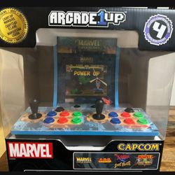 New Marvel Super Heroes By Capcom, Arcade 1 Up Counter Cade With Light Up Marquee. 1-2 Players
